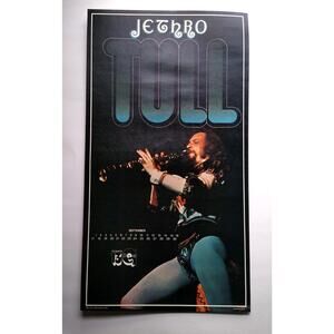 Jethro Tull Band Poster Original 1975 Prog Art Rock Music 22" Wall Art UNUSED